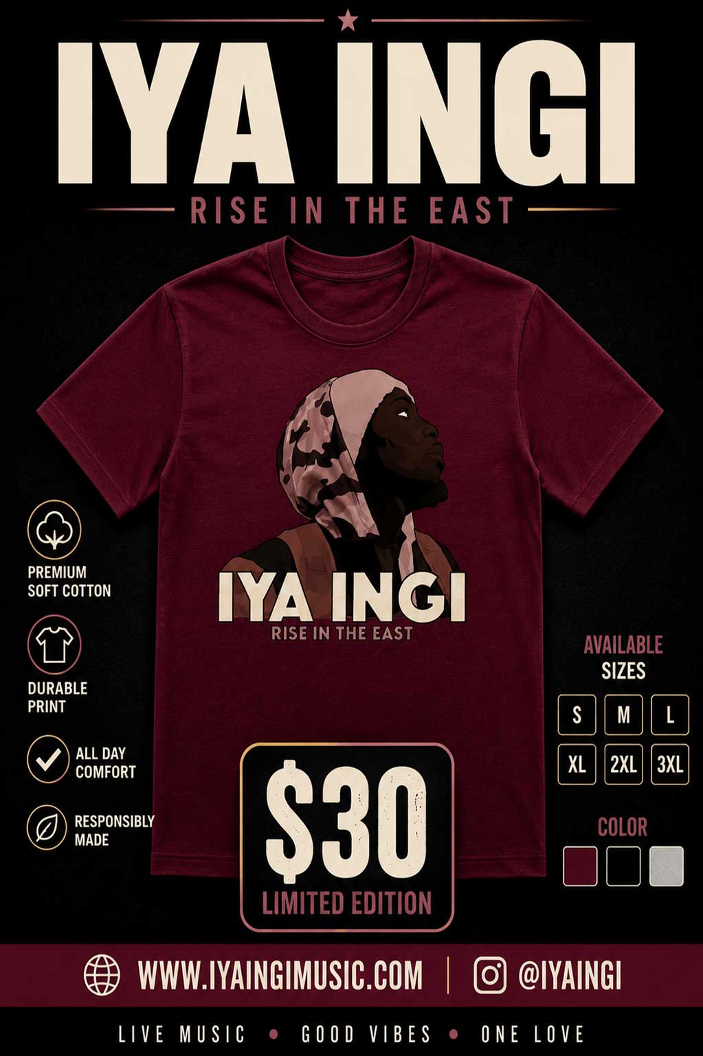 IYA-INGI-RISE-IN-THE-EAST-BURGUNDY-T-SHIRT-LIMITED-EDITION-